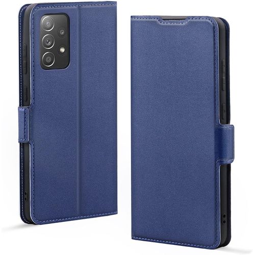 Coque Samsung A52s/A52 Rabat/Clapet, Housse Protection Samsung A52s, Etui Galaxy A52 En Cuir Pu Portefeuille, Portable Phone Folio Wallet Flip A52 5g/4g Phone Case. Bleu
