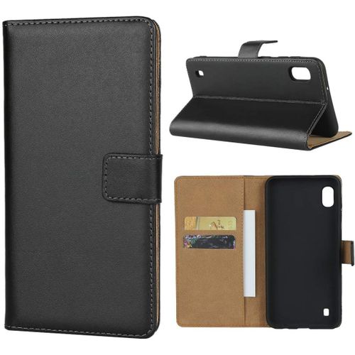 Coque Samsung Galaxy A10,Classique Flip Portefeuille Etui En Cuir,[3 Fentes Pour Cartes][Fermeture Magnetique][Fonction Support],Flip Housse En Cuir Etui Pour Samsung Galaxy A10 - Noir
