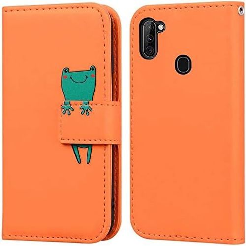 Coque Samsung Galaxy A11,Housse En Cuir 3d Grenouille Dessin Anime,Portefeuille Etui En Protecion Pour Galaxy A11, Orange