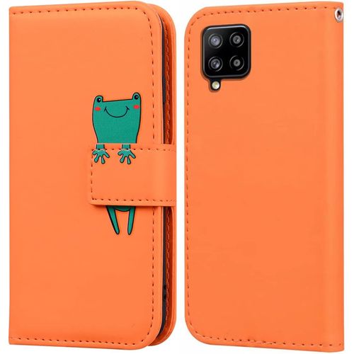 Coque Samsung Galaxy A12 5g,Housse En Cuir 3d Grenouille Dessin Anime,Portefeuille Etui En Protecion Pour Galaxy A12 5g(6.5