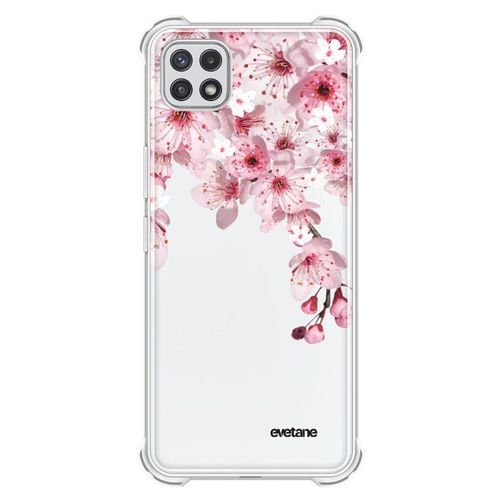 Coque Samsung Galaxy A22 5g Silicone Antichocs Solides Coins Renforcs Protection Housse Transparente Cerisier Evetane