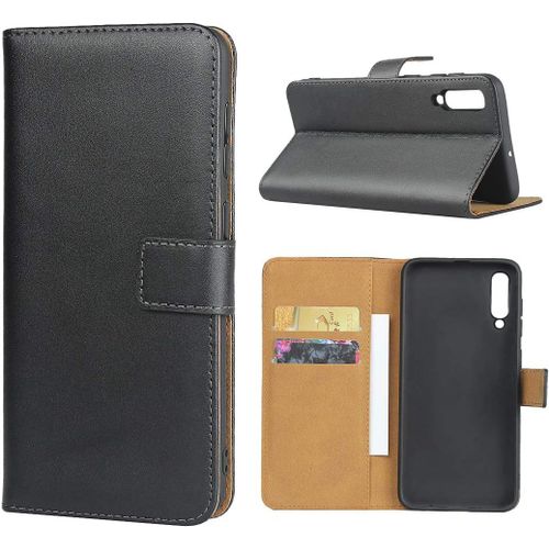 Coque Samsung Galaxy A50,Classique Flip Portefeuille Etui En Cuir,[3 Fentes Pour Cartes][Fermeture Magnetique][Fonction Support],Flip Housse En Cuir Etui Pour Samsung Galaxy A50 - Noir