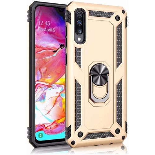 Coque Samsung Galaxy A70 Avec Aimant Anneau Support, 360 Double Couche Renforce Dfense Bumper Antichoc Armure Housse Etui Avec Protection cran Pour Samsung Galaxy A70, Or