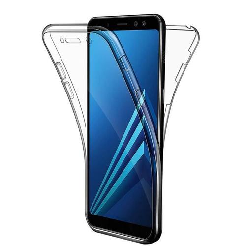 Coque Samsung Galaxy A8 2018 Etui, Transparent Silicone Gel Case Intgral 360 Degres - Kaeesi