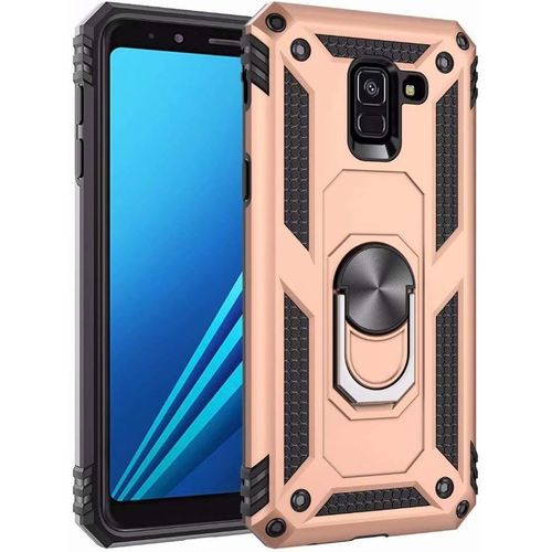 Coque Samsung Galaxy A8 Plus 2018 Avec Aimant Anneau Support, Double Couche Renforce Dfense Bumper Antichoc Armure Housse Etui Avec Protection cran Pour Samsung Galaxy A8 Plus 2018, Or