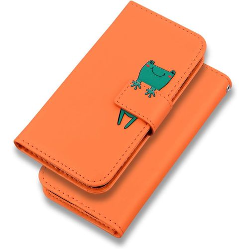 Coque Samsung Galaxy A80,Coque Samsung Galaxy A90,Housse En Cuir 3d Grenouille Dessin Anime,Portefeuille Etui En Protecion Pour Galaxy A80/A90, Orange
