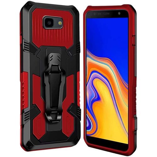 Coque Samsung Galaxy J4 Plus 2018 [Serie Armorbox] Robuste Avec Double Couche Coque De Support Pour Samsung Galaxy J4 Plus 2018 Housse Rouge