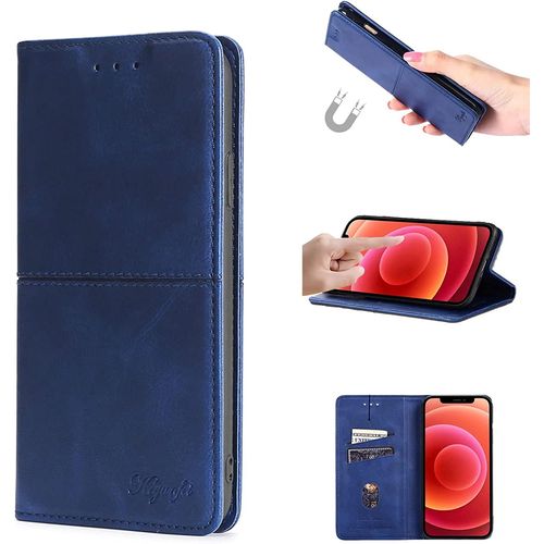 Coque Samsung Galaxy M32,Coque Portefeuille Housse,Anti-Rayures Tpu Portefeuille Emplacements Cartes Housse Fonction Stand Pour Samsung Galaxy M32-Bleu