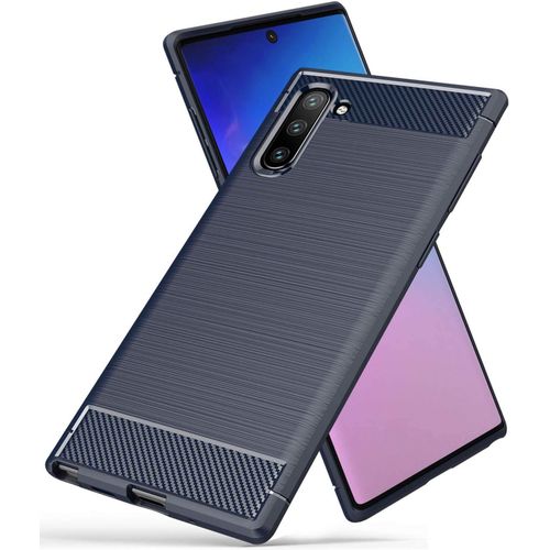 Coque Samsung Galaxy Note10, tui De Protection Tpu Lger Ultra-Mince Et Doux, Conception En Fibre De Carbone Quatrime De Couverture Pour Samsung Galaxy Note10 - Bleu
