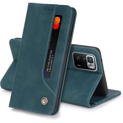 Coque Samsung Galaxy Note10 Plus Housse Etui Flip Kickstand Support Case 5 Cartes Design Portefeuille En Cuir Housse De Protection Adsorption Auto Magnetic Case Pour Note10 Plus Cover(Bleu)