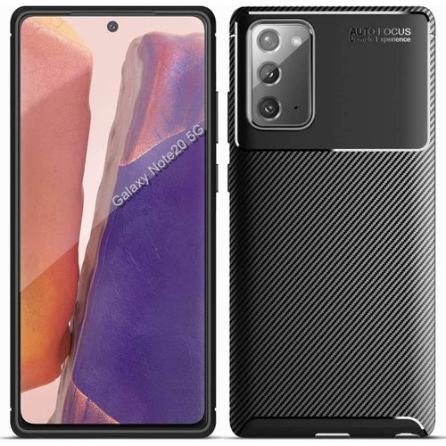 Coque Samsung Galaxy Note20 5g, Couverture Arrire De Conception De Texture De Fibre De Carbone tui Ultra-Mince Et Lger En Tpu Souple Pour Samsung Galaxy Note20 5g Noir