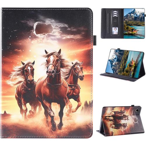 Coque Samsung Galaxy Tab A9 Plus 11 Pouces 2023 (Sm-X210/X215), Fonction Support tui Avec Rveil/Veille Auto Housse Pour Galaxy Tab A9 Plus - Cheval[Coq5191521]