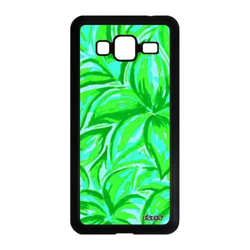 Coque Samsung J3 2016 Silicone Fleurs Floral Housse Color Peinture 4g Bouquet Portable Motif Vert Caoutchouc Design Texture Galaxy