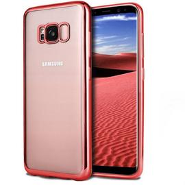 Coque Samsung S8, WELKOO® Coque Samsung Galaxy S8 en silicone, Housse Samsung S8 en Silicone couleur transparente contour rose or, souple et flexible. ...