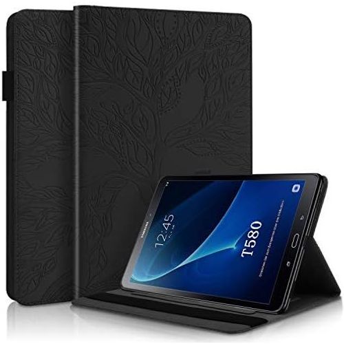 Coque Samsung Tab A6 Etui De Cuir Pu Portefeuille Fente Pour Carte Flip Housse Avec Supporter Fonction Per Samsung Galaxy Tab A 2016 10.1 Pouce Smt580/Smt585 Noir