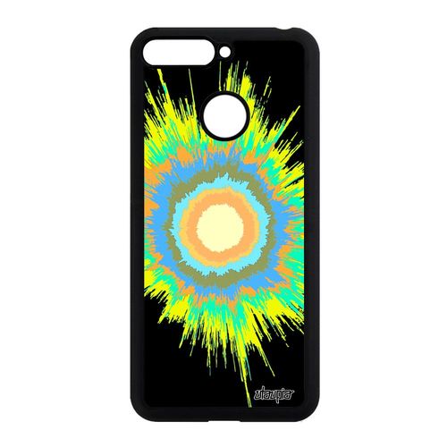Coque Silicone Honor 7a Explosion Pas Cher Caoutchouc Jaune Mobile Modern Aluminium Motif Case Antichoc Galaxie Texture Color De
