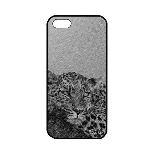 Coque Silicone Leopard Guepard Jaguar Iphone 5 5s Se Felin Predateur Unique Design Fauve Sauvage Mobile Etui Effet Afrique De Apple