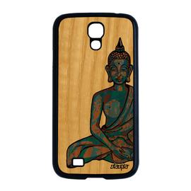 Coque silicone Samsung S4 en bois bouddha dessin spirituel chinois nepal Samsung Galaxy S4