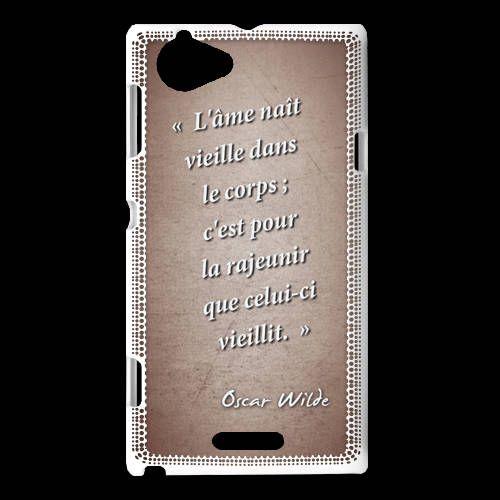 Coque Sony Xperia L Ame Nait Rouge Citation Oscar Wilde