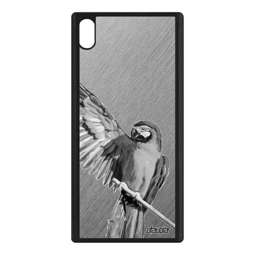 Coque Sony Xperia Xa1 Ultra Silicone Perroquet Gris Etui Caoutchouc Oiseau Design Motif Effet Animaux Mobile Animal Portable Texture