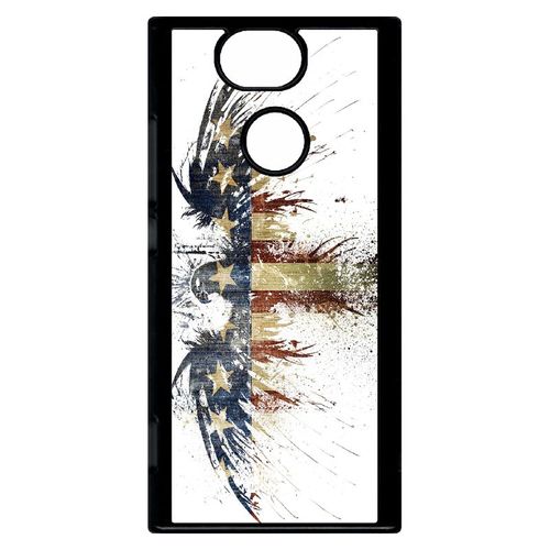 Coque Xperia Xa2 - Aigle Americain Grunge - Noir