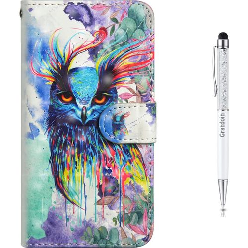 Coque Sony Xperia Xz2, Mode Cratif Effet 3d Modle Dsign Tui De Protection Housse En Pu Cuir Avec Tpu Silicone Souple Portefeuille Phone Case Pour Sony Xperia Xz2 (Oiseau)