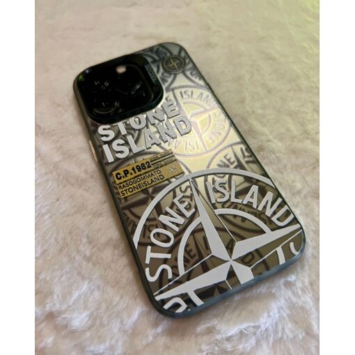 Coque Noire Stone Island Pour IPhone 15 Plus - Silicone/gel/caoutchouc, Protection Arrière, Neuf Sous Blister