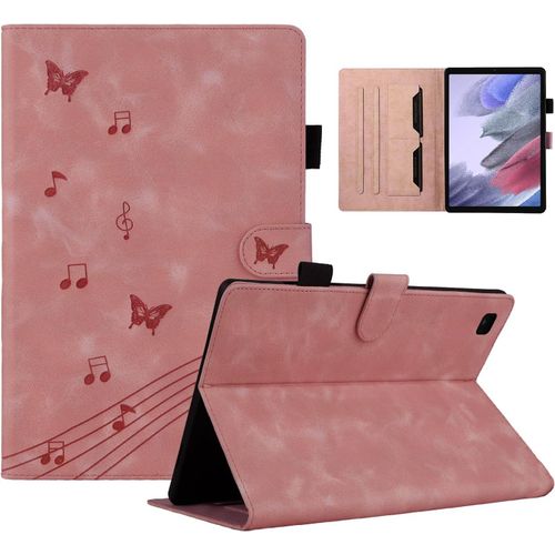 Coque Tablette Samsung Tab A7 Lite Motif Papillon Housse Galaxy Tab A7 Lite Fonction Support tui Compatible Avec Samsung Galaxy Tab A7 Lite Sm-T225/T220 Rose