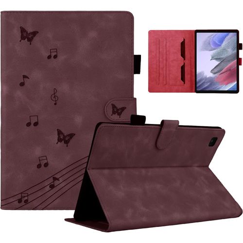 Coque Tablette Samsung Tab A7 Lite Motif Papillon Housse Galaxy Tab A7 Lite Fonction Support tui Compatible Avec Samsung Galaxy Tab A7 Lite Sm-T225/T220 Rouge