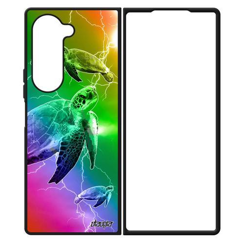 Coque Tortue Samsung Z Fold 6 Silicone Animal Design Marin Alu Telephone Multicolore De Mer Animaux Mobile Eclair Luth Cover Galaxy