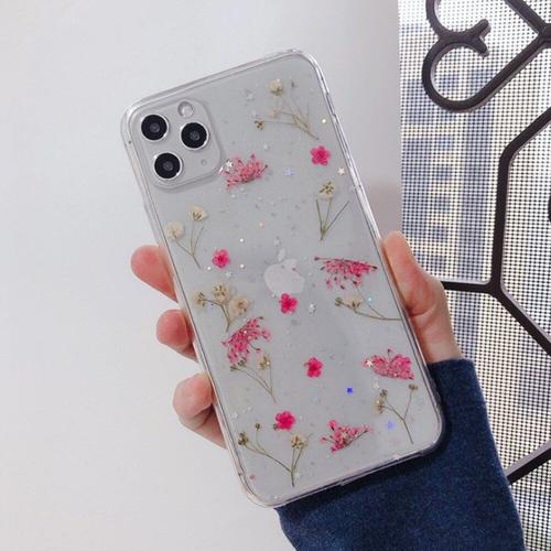 Coque Transparente En Silicone Pour Iphone, Compatible Modles 7, 8, 6, 6s Plus, 7 Plus, 8 Plus, Xs Max, Xr, 11, Gypsophila