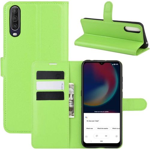 Coque Wiko View 4 / View 4 Lite, Antichoc Portefeuille Etui Housse En Cuir A Rabat Flip Cover Case Avec Silicone Bumper, Porte Carte, Bequille, Boucle Magnetique Pour Wiko View 4, Vert
