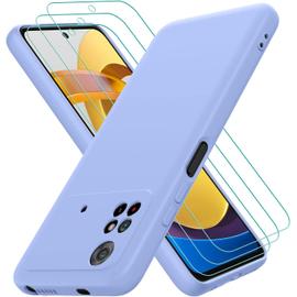 Coque Xiaomi Poco M4 Pro 4G, avec 3 Verre trempe Protection ecran, Couche  Interieure Douce, Mince Souple Silicone etui Protection Antichoc Bumper  Housse TPU Telephone Case Cover, Violet