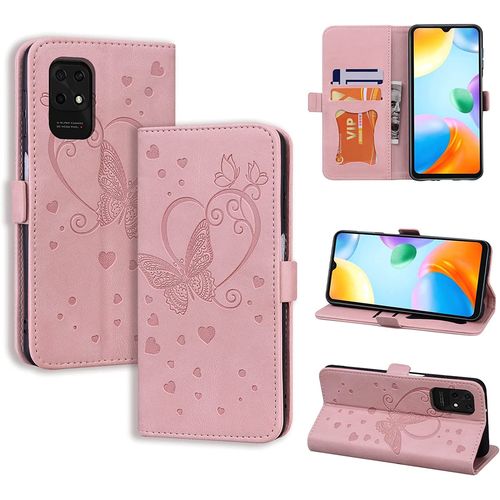 Coque Xiaomi Redmi 10c, Redmi 10c Flip Case En Protecion Pour Xiaomi Redmi 10c, Rose