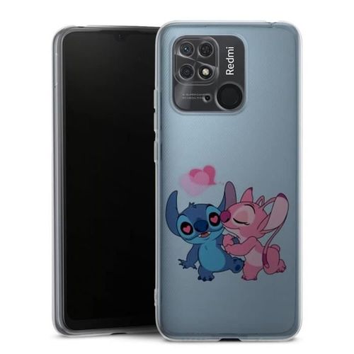 Coque Xiaomi Redmi 10c Stitch Angel Love Heart Pink