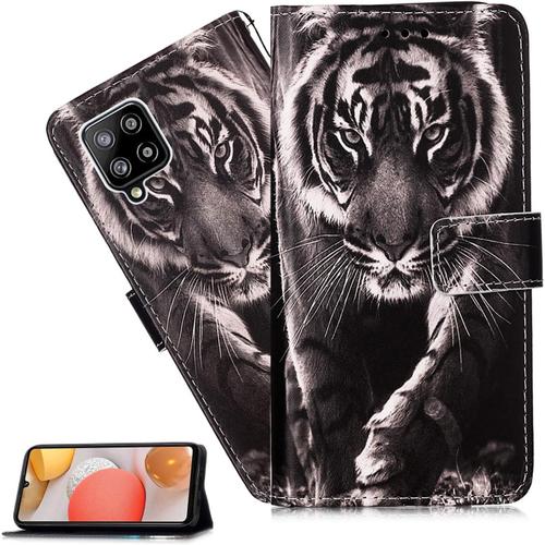 Coque Xiaomi Redmi 9c Portefeuille Etui Housse Pour Xiaomi Redmi 9c Coque Mignon Tigre Blanc Noir Pu Cuir Flip Wallet tui Coquille Couverture Pour Xiaomi Redmi 9c Yb Black White Tiger