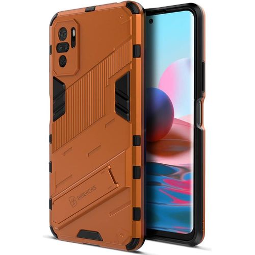 Coque Xiaomi Redmi Note 10,Cover Pare Chocs En Tpu Souple Antichoc De Qualit Militaire Avec Support Robuste Etui Coque Pour Xiaomi Redmi Note 10 -Orange