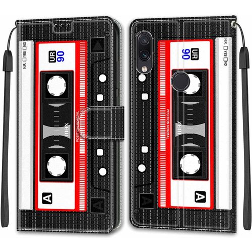 Coque Xiaomi Redmi Note 7 Pro/Note 7/Note 7s, tui Housse En Cuir Coque Antichoc Flip Case Fonction Support Housse Avec Fentes De Cartes Magntique Portefeuille Protection Case Ruban