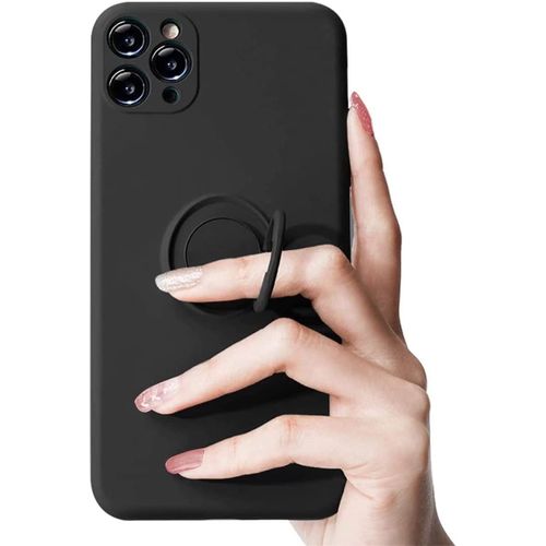 Coque Xiaomi Redmi Note 8t Caoutchouc Liquide Avec 360ring Stand Pour Xiaomi Redmi Note 8t Housse De Bumper Cover Xiaomi Redmi Note 8t-Noir