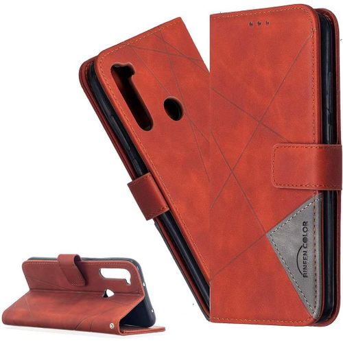 Coque Xiaomi Redmi Note 8t Portefeuille Etui Housse Pour Xiaomi Redmi Note 8t Coque Motif Prismatique Color Pu Cuir Flip Wallet Couverture Pour Xiaomi Redmi Note 8t Bf Prismatic Orange