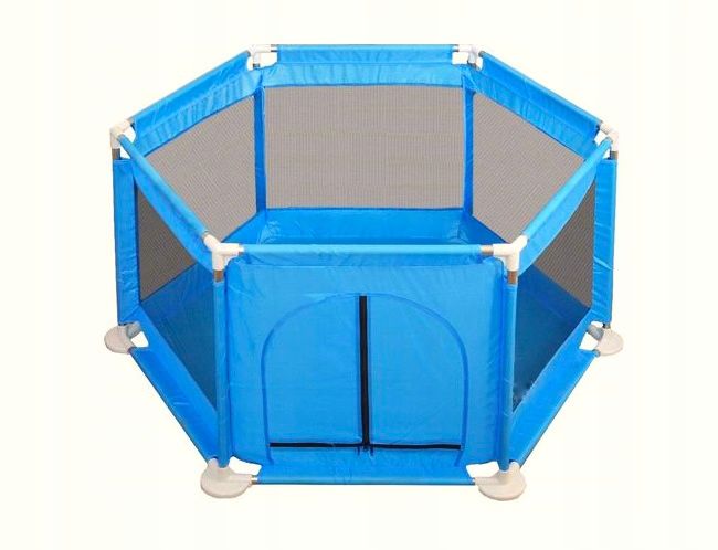 Cora Parc Aire De Jeux Bebe Enfant Avec 5 Parois Piscine Seche A Balles 130x63x63 Hexagone Bleu Rakuten