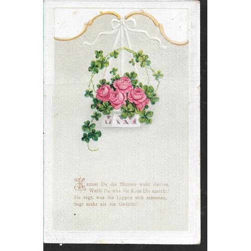Corbeille De Roses Gaufre Suspendue Sur Un Arc Dor En Relief Pome En Allemand