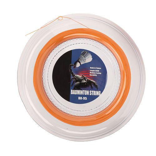 Cordage De Raquette De Badminton Powerti, Corde De Rechange En Fibre De Resine Haute Elasticite Et Resistante A L'usure, Orange