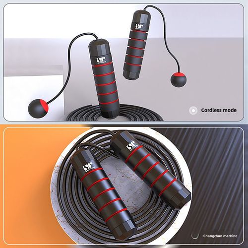 Corde  Sauter En Acier Inoxydable Double Marque Pour Enfants Spcialement Conue Pour Les Examens De Premier Niveau cole Primaire Et Secondaire Avec Charge Maximale Et Vitesse Comptitive Couleur Double Marque En Mousse Noire Et Rouge