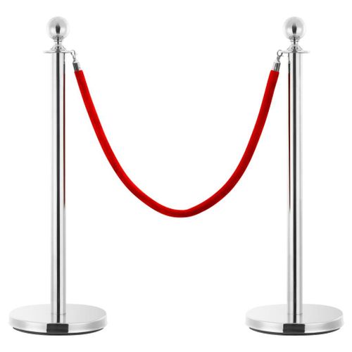 Corde De Colonne Rouge Et Argent Velours