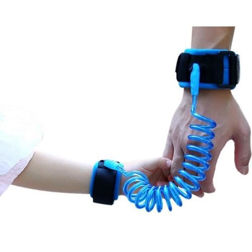 Corde Poigne Anti-Perte Harnais De Scurit Poignet Braclet Souple Sangle Ressort D'attache Pour Bb Bambin Bleu