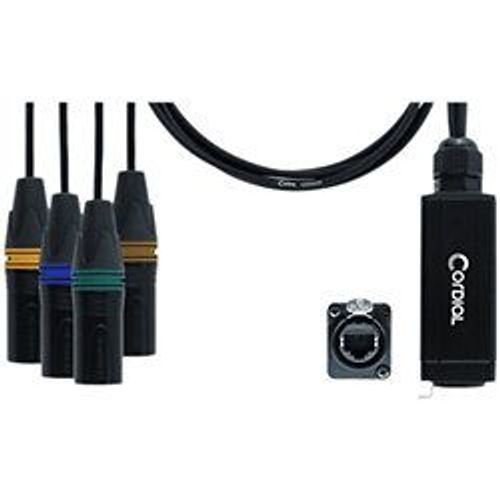 Cordial Cdx0.7m3quad-Dmx - Adaptateur Dmx Rj45-4 Xlr Mles 3 Points 70 Cm