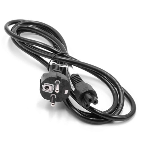 Cordon d'alimentation vhbw Fiche de scurit compatible avec la station de base Vorwerk VR200, la station de base VR300 - C5 Mickey Mouse Clover Socket, 2 m