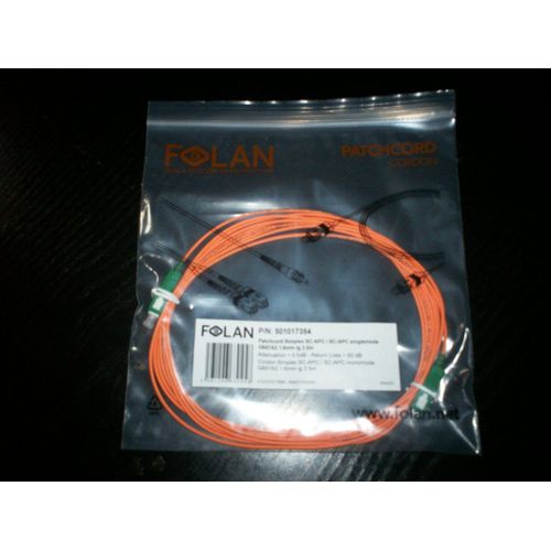 cordon folan fibre optique patchcord simplex SC-ACP/SC-APC singlemode 3,5 mtres