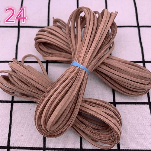 Cordon Plat En Faux Daim Tress,5yards/Lot,3mm,En Velours Coren,Fait  La Main,Pour Bricolage,Fournitures De Fabrication De Bijoux #O